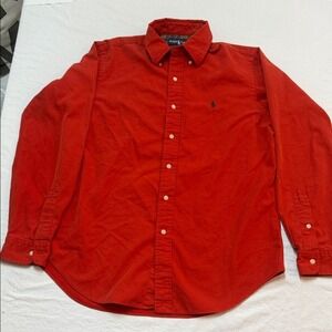 Polo by Ralph Lauren Men's Vibrant Red Button Down Shirt Size Medium
